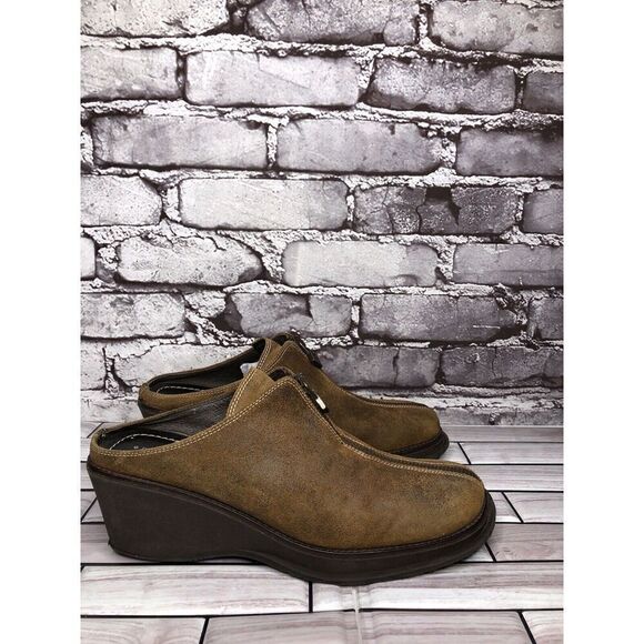 Donald J Pliner Sport Hush Brown Leather Shimmer Clogs Shoes Women Sz 7.5N US/38 - Picture 4 of 16